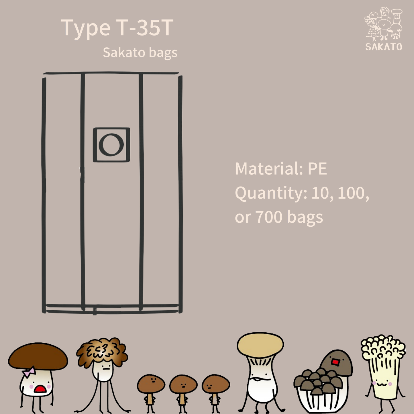 Type: T-35 (PE) BLACK Sakato bags